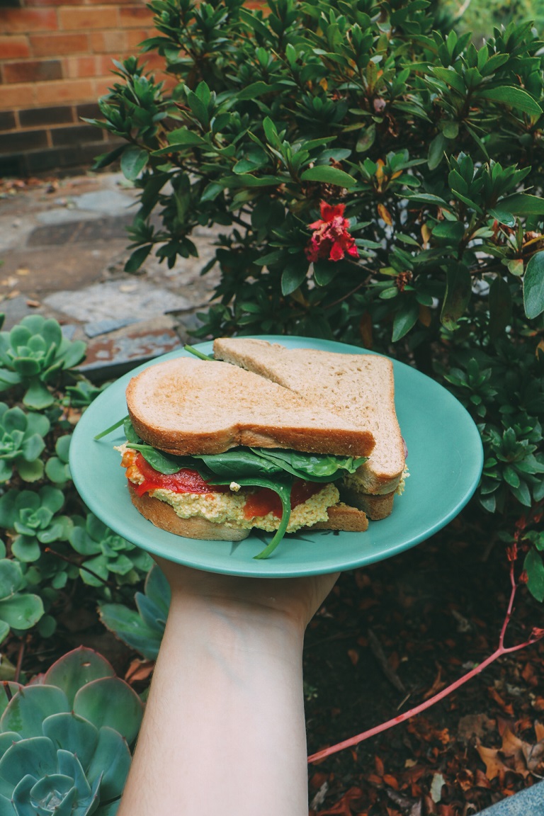 Vegan Curried Tofu Egg Sandwich